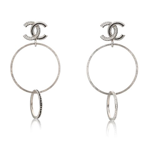 chanel textured hoop earrings description|chanel earrings price euro.